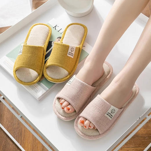 【秋季情侣亚麻拖鞋，2双情侣特惠】秋季男女款亚麻拖鞋 吸湿透气不粘脚 轻便防滑静音舒适 商品图3
