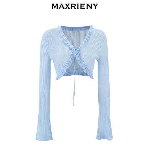 【商场同款】MAXRIENY气质复古感手工钉珠截短外套轻薄上衣女(货号:MS85JA251) 商品图4