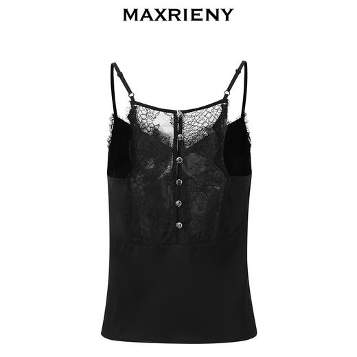【商场同款-摩登女爵】MAXRIENY复古闺房蕾丝镂空V领上衣背心吊带(货号:MC85TP064) 商品图4