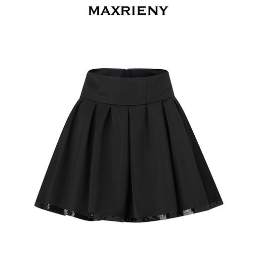 【商场同款-摩登女爵】MAXRIENY复古优雅低腰百褶A字半裙2024春款(货号:MC85SK014) 商品图4