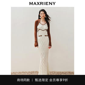 【异域·摩洛哥-商场同款】MAXRIENY复古浪漫鱼尾钉珠连衣裙长款(货号:MC85DR282)