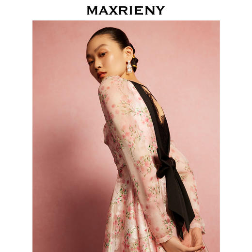 MAXRIENY温柔春日少女桃花*连衣裙露背小心机(货号:MC88DR059) 商品图1