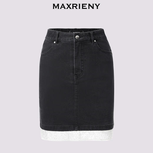 【银河精灵-商场同款】MAXRIENY*日常腰带绣珠半身裙包臀短裙(货号:MC85SK278) 商品图4