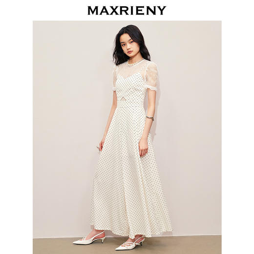 【商场同款】MAXRIENY法式浪漫连衣裙长裙波点高级感超仙连体裤(货号:MS85JS251) 商品图2