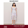 MAXRIENY浪漫度假风连衣裙2024夏季新款晕染碎花茶歇裙收腰伞摆(货号:MS85DR259) 商品缩略图0