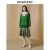 MAXRIENY*复古学院钉钻绣花撞色慵懒针织毛衫(货号:MC88SW815) 商品缩略图1
