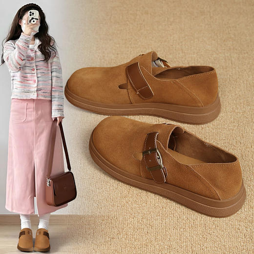 ZHR则则时尚两穿勃肯鞋单鞋2024新款百搭圆头厚底简约休闲鞋女鞋 商品图1