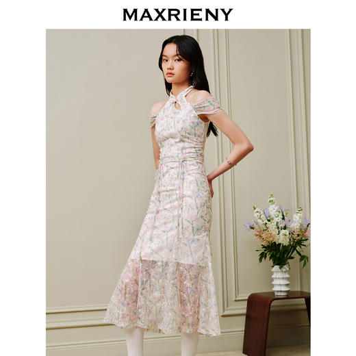 MAXRIENY仙美国风新中式印花连衣裙立领*裙子(货号:MC88DR380) 商品图1