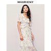 MAXRIENY浪漫度假风连衣裙2024夏季新款复*领长裙晕染雪纺印花(货号:MS85DR299) 商品缩略图2