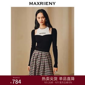 MAXRIENY*复古轻奢钉珠套头毛衫小心机修身上衣(货号:MC88SW847)