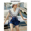 MAXRIENY夏日赫本海军风牛仔A字裙裤热裤(货号:MC88PA290) 商品缩略图2