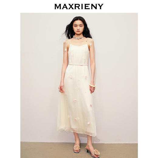 MAXRIENY浪漫度假连衣裙海边长裙甜美裙子肌理感(货号:MS85DR279) 商品图2