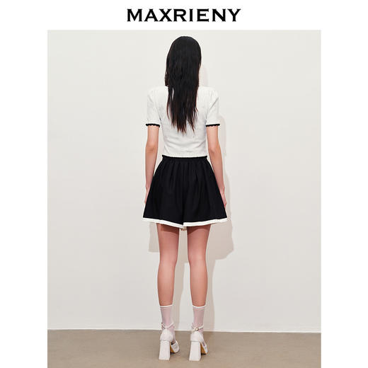 【商场同款】MAXRIENY宫延千金风撞色针织开衫修身显瘦上衣女(货号:MC85SW287) 商品图3