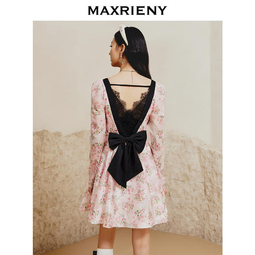 MAXRIENY温柔春日少女桃花*连衣裙露背小心机(货号:MC88DR059) 商品图3