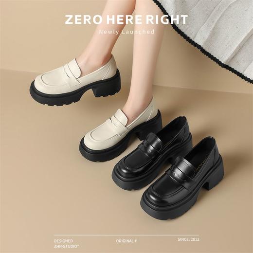 ZHR则则厚底百搭乐福鞋2024新款气质英伦单鞋松糕底小皮鞋jk女鞋 商品图9