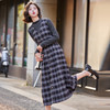 HRYF9688 小香风格子背心连衣裙女2024秋季新款修身显瘦遮肚中长款两件套裙 商品缩略图1