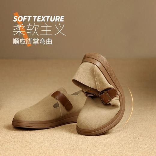 ZHR则则时尚两穿勃肯鞋单鞋2024新款百搭圆头厚底简约休闲鞋女鞋 商品图3