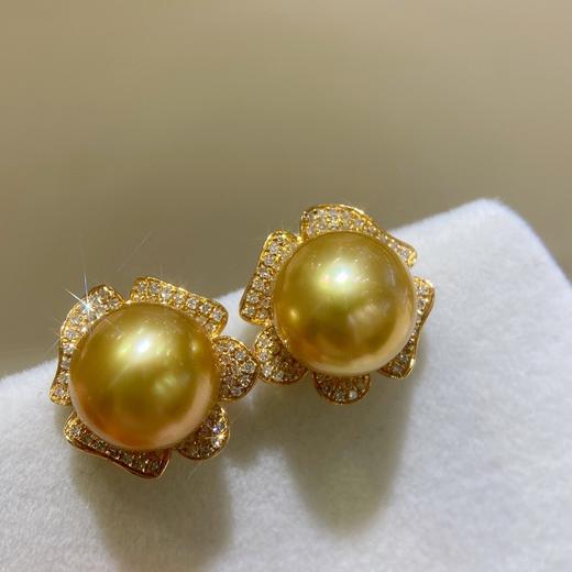 18k金钻石菲律宾金珠耳环 商品图4