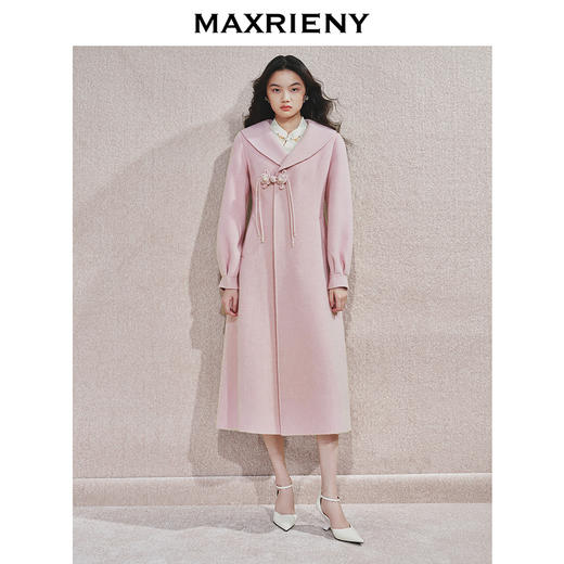 [东方新摩登]MAXRIENY中式雅韵复古毛呢大衣2024秋冬盘扣外套女(货号:MS85CT507) 商品图1