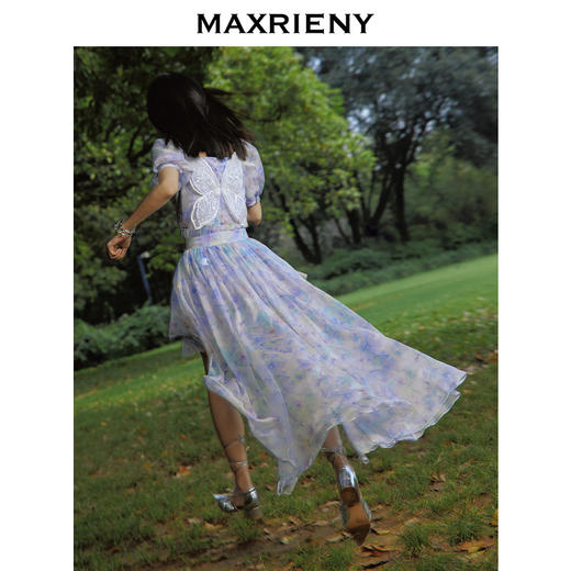 蝴蝶仙紫系列2.0MAXRIENY森系精灵风拖尾连衣裙(货号:MC88DR315) 商品图1