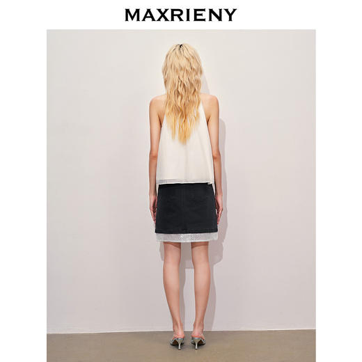 【海边度假-商场同款】MAXRIENY华丽*氛围感钉珠挂脖上衣(货号:MC85TP258) 商品图3