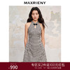MAXRIENY中式宫廷复古千鸟格挂脖连衣裙无袖A摆裙子(货号:MC88DR572) 商品缩略图0