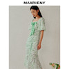 MAXRIENY香颂四叶草连衣裙薄荷曼波风穿搭茶歇裙(货号:MC88DR286) 商品缩略图2