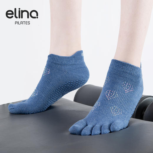 elina一恋 镶钻五趾普拉提瑜伽防滑袜ELR2501 商品图7