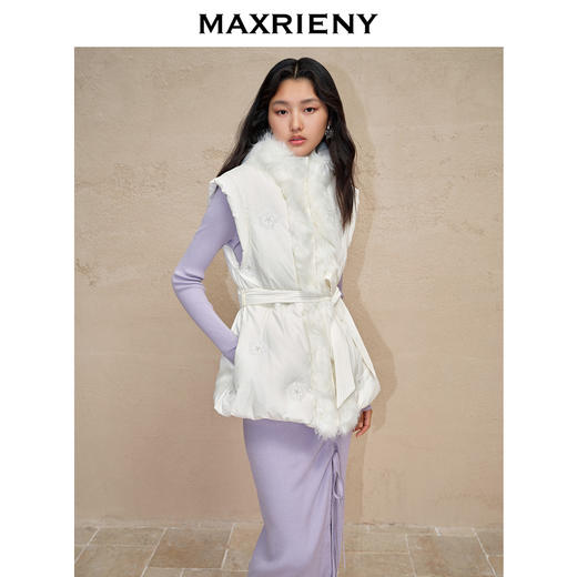 MAXRIENY千金*刺绣雪花羽绒马甲肌理感外套马夹(货号:MC88DC767) 商品图2