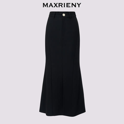 【贵雅日常-商场同款】MAXRIENY复古优雅金扣鱼尾半身裙长裙(货号:MC85SK537) 商品图4