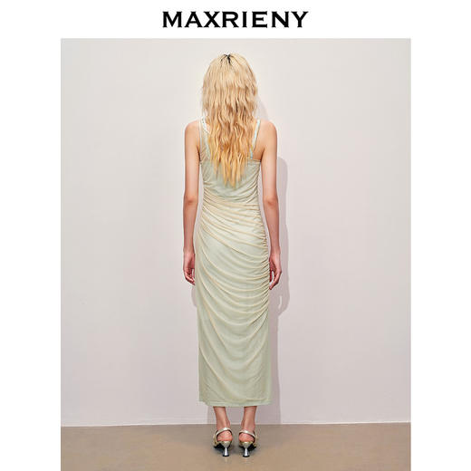 【贵雅新中式-商场同款】MAXRIENY不对称领口绣花吊带连衣裙(货号:MC85DR269) 商品图3