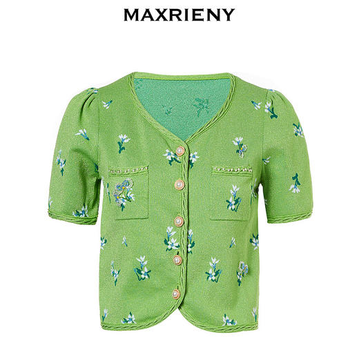 MAXRIENY小香风针织开衫薄修身v领上衣(货号:MC88SW262) 商品图4