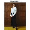 MAXRIENY复古浪漫收腰抽褶半裙2024秋冬新款法式赫本风花边长裙(货号:MS85SK519) 商品缩略图1