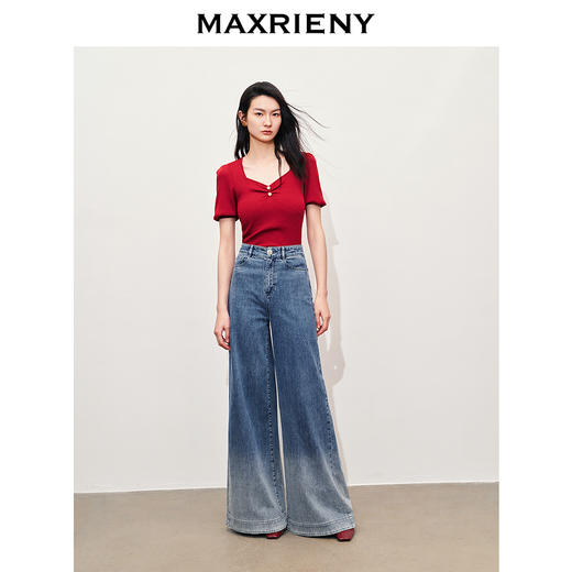 【静奢度假-商场同款】MAXRIENY复古华丽感套头针织毛衫上衣修身(货号:MC85SW274) 商品图1