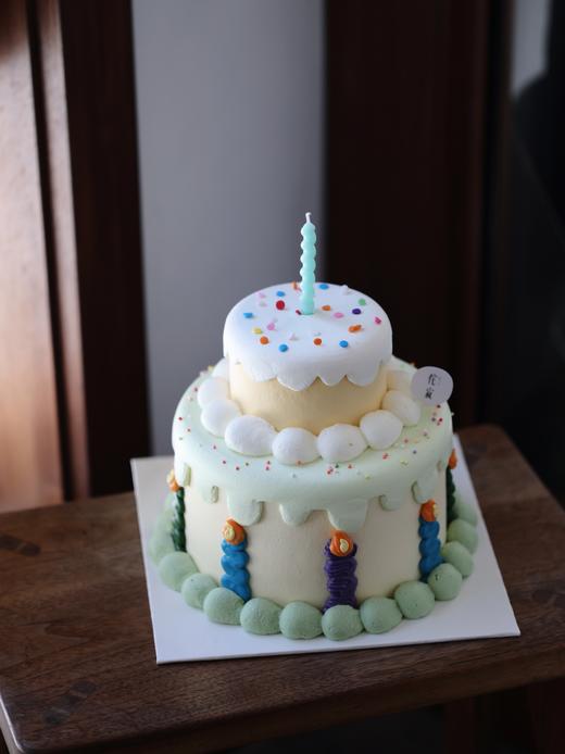 【客定】清新小双层蛋糕0056 商品图0