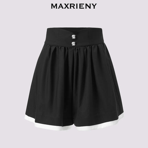 【商场同款】MAXRIENY复古撞色风情短裤2024夏季新款阔腿裙裤(货号:MC85PA268) 商品图4