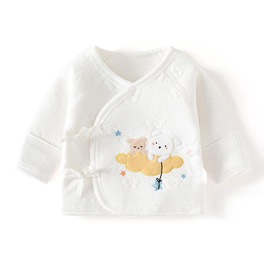 【新生婴儿无骨夹棉初生半背衣】衣服保暖上衣和尚服春秋打底秋冬厚 商品图4