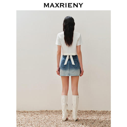 【静奢度假-商场同款】MAXRIENY华丽甜美感镂空刺绣钉珠T恤短袖女(货号:MC85TS259) 商品图3