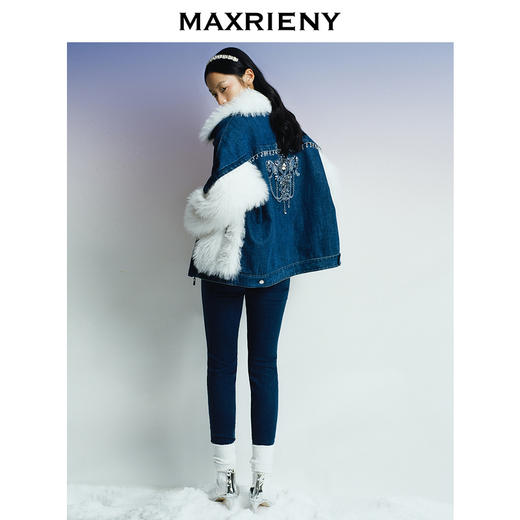 MAXRIENY牛仔毛感拼接加厚羽绒服冬季外套(货号:MC87DC755) 商品图2