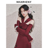 【主题纪念款】MAXRIENY酒红针织性感钉珠连衣裙2024秋冬新款(货号:MC85DR563) 商品缩略图1