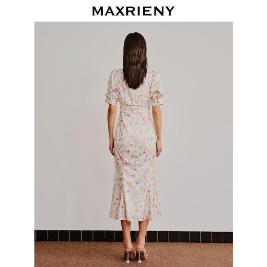 【商场同款】MAXRIENY欧式田园风郁金香连衣裙多巴胺碎花裙子夏(货号:MC88DR364) 商品图3