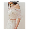 【静奢度假-商场同款】MAXRIENY复古宫廷风网纱绣花上衣修身显瘦(货号:MC85TP263) 商品缩略图2