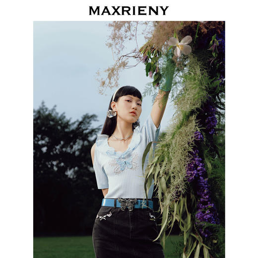 蝴蝶仙紫系列2.0MAXRIENY森系精灵刺绣*针织上衣(货号:MC88SW294) 商品图2