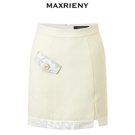 【商场同款-摩登女爵】MAXRIENY复古新中式马德拉刺绣半裙24春款(货号:MC85SK011) 商品图4