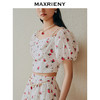 MAXRIENY甜美风草莓一字肩雪纺衫截短*上衣(货号:MC88TP251) 商品缩略图2