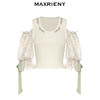 MAXRIENY钉珠设计感拼接雪纺碎花泡泡袖针织背心女(货号:MC88SW311) 商品缩略图4