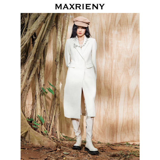 MAXRIENY花冰雪王系列呢大衣长款复古通勤风衣(货号:MC87CT770) 商品图3