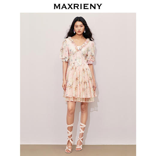 【浪漫上新-商场同款】MAXRIENY浪漫度假风印花连衣裙蓬蓬裙(货号:MC85DR401) 商品图1
