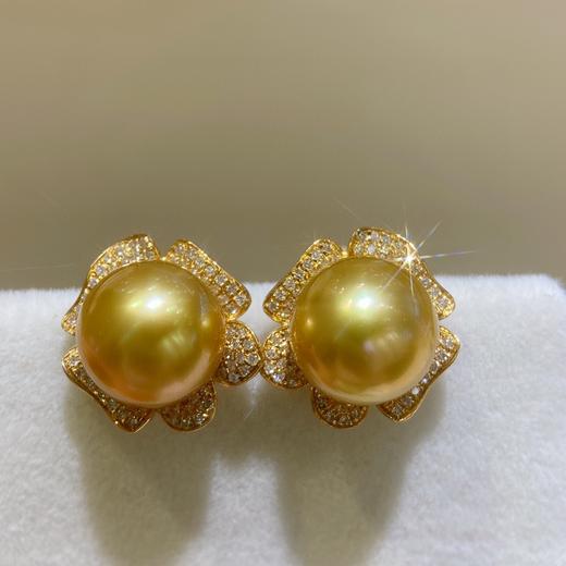 18k金钻石菲律宾金珠耳环 商品图3