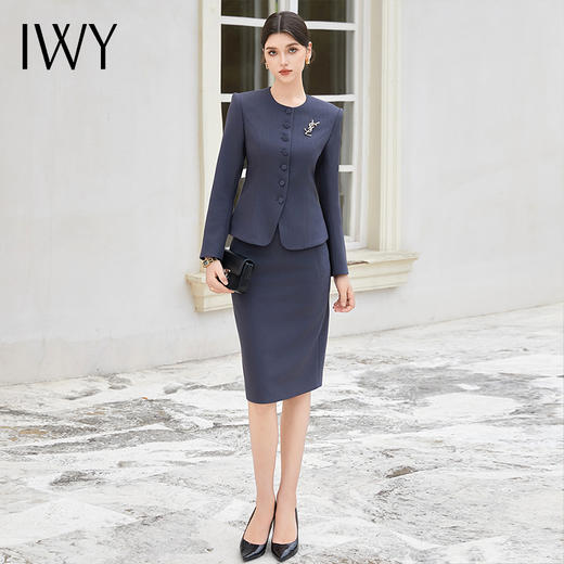 IWY/轻熟风名媛职业西服套装女长袖工作服两件套通勤西装CS2040-E 商品图0